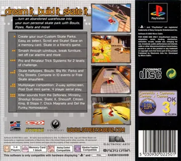 Street Skater 2 (EU) box cover back